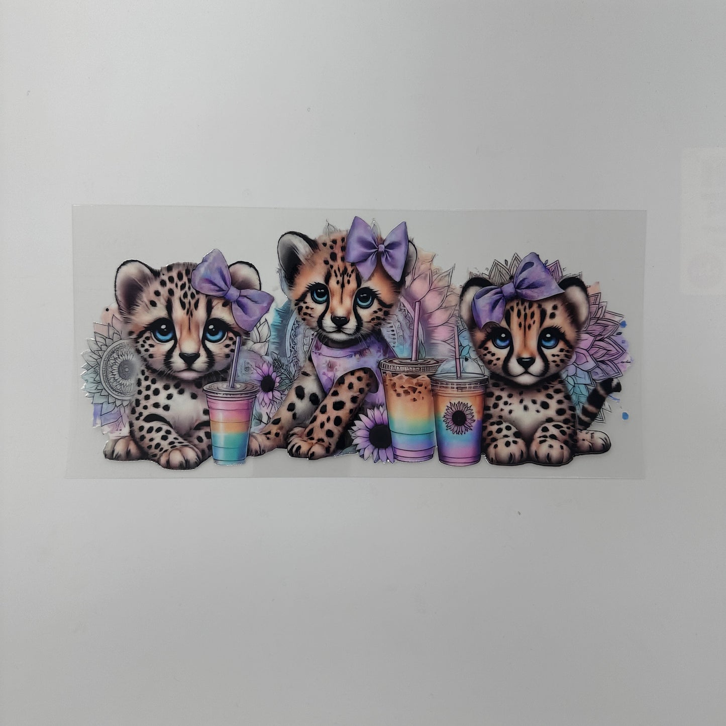 Cheetah Purple bow trio