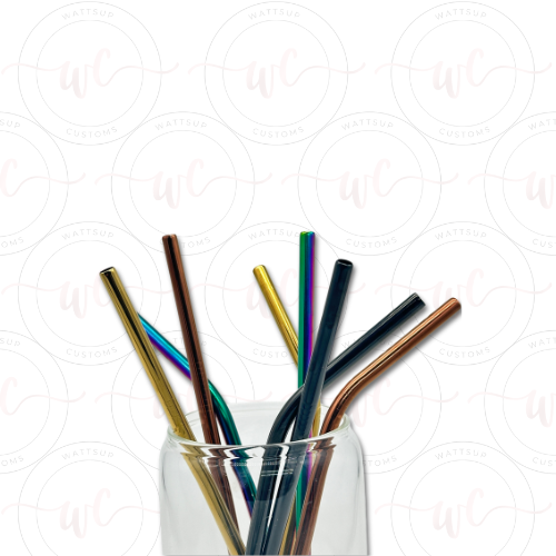 Colored Stainless Steel Straw Set - Wattsupcustoms