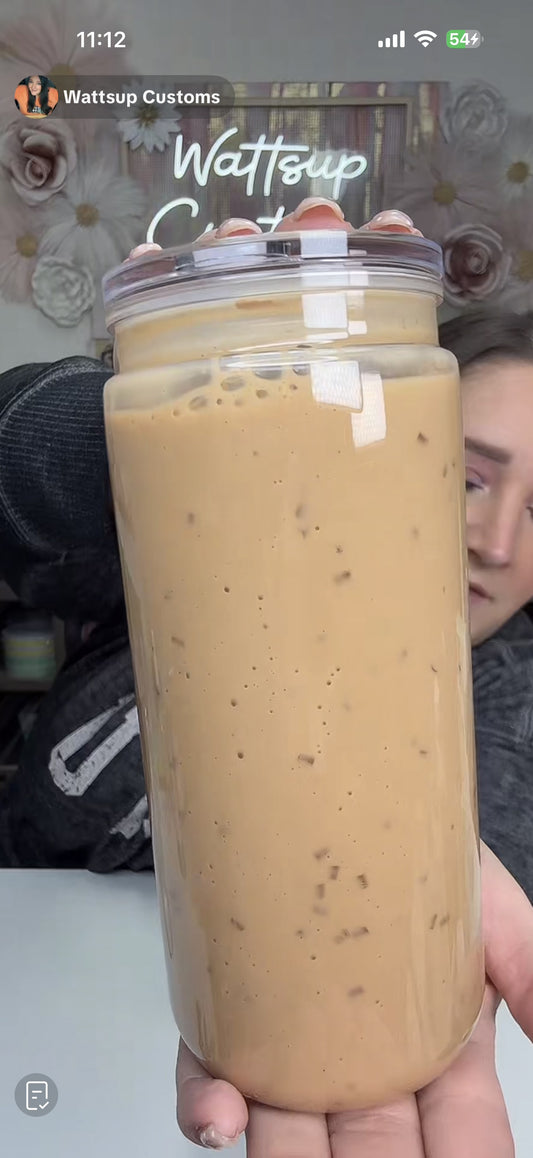 20oz Acrylic Iced Coffee with Rubber Bottom.