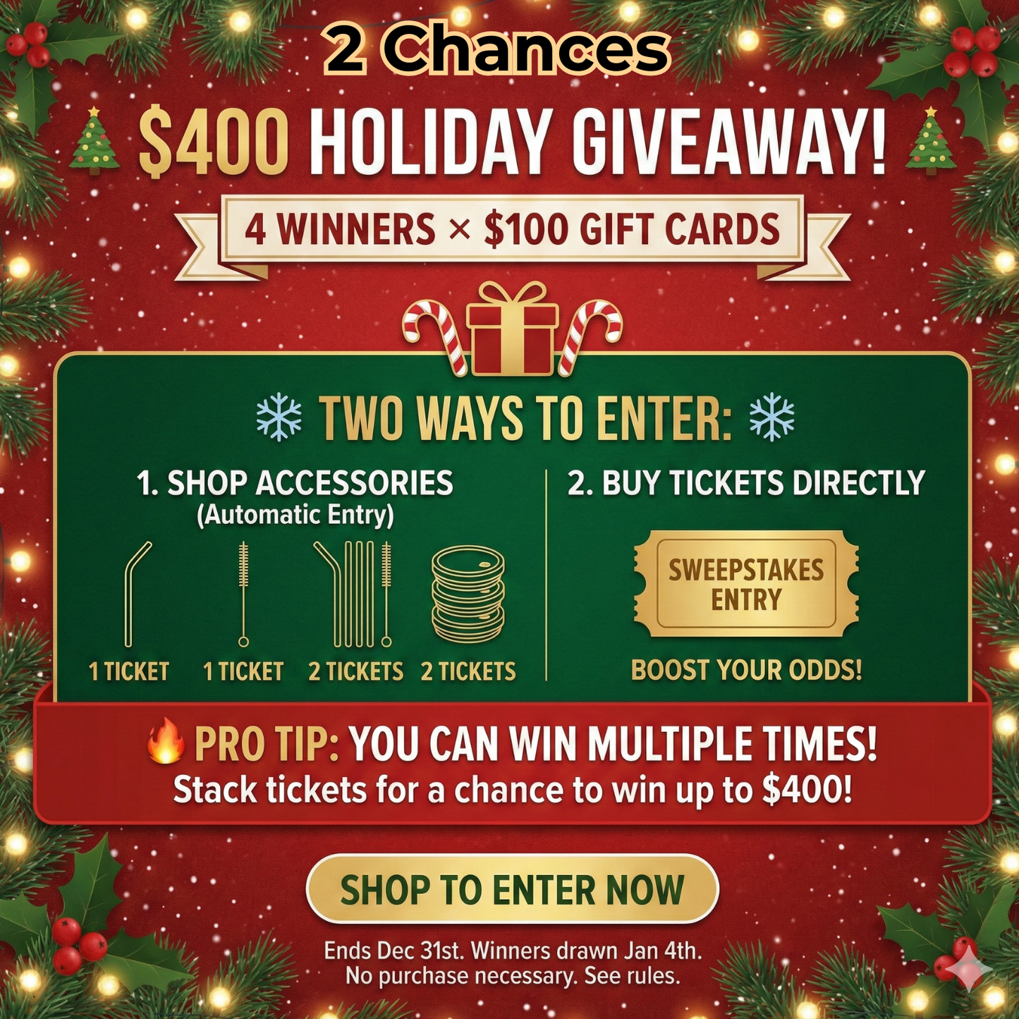 DEC Sweepstake 2 Chances!