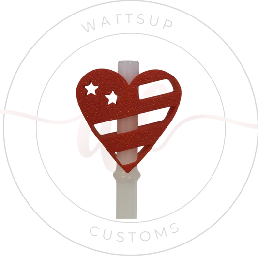 Heart Flag Straw Charm