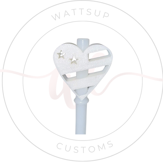 Heart Flag Straw Charm