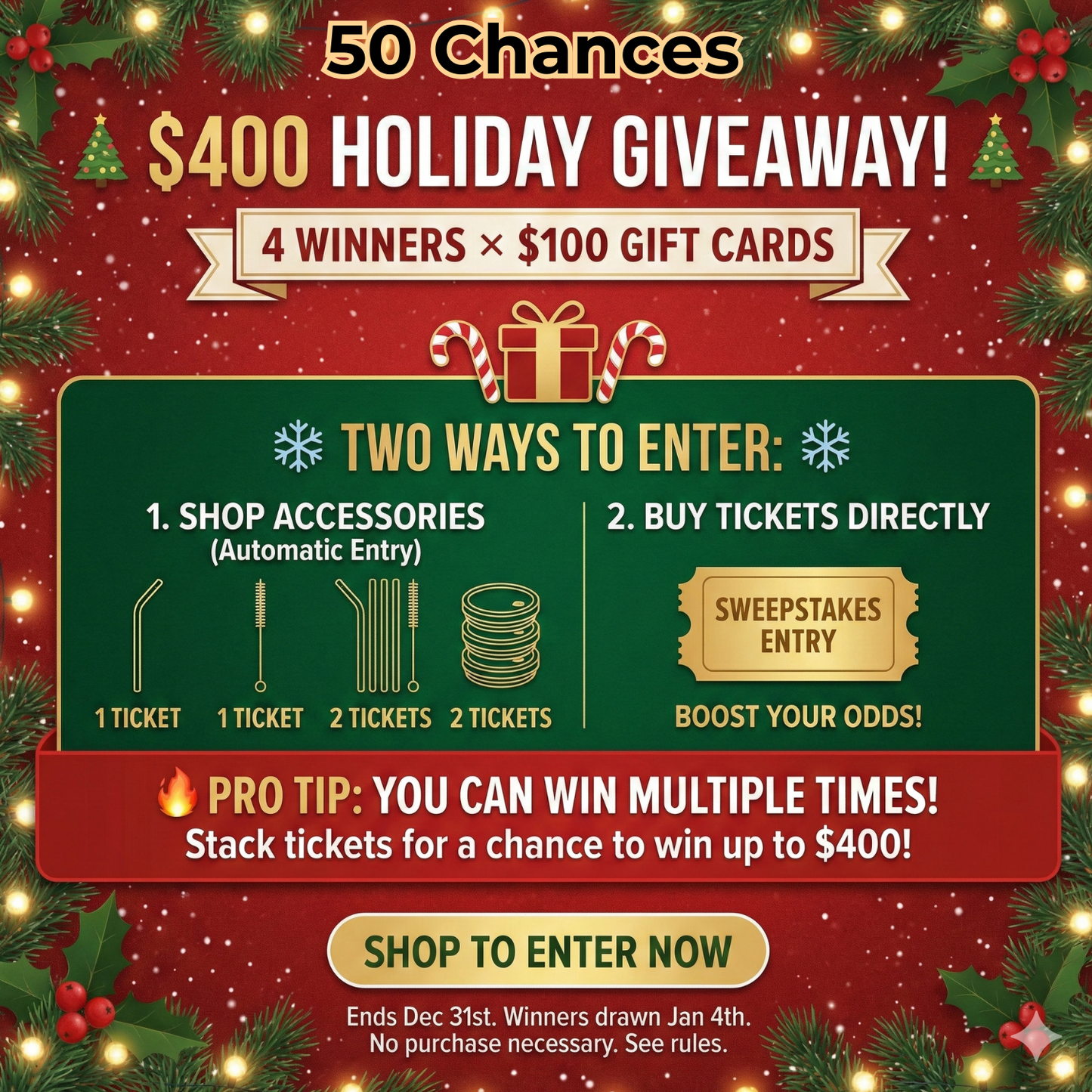 DEC Sweepstake 50 Chances!