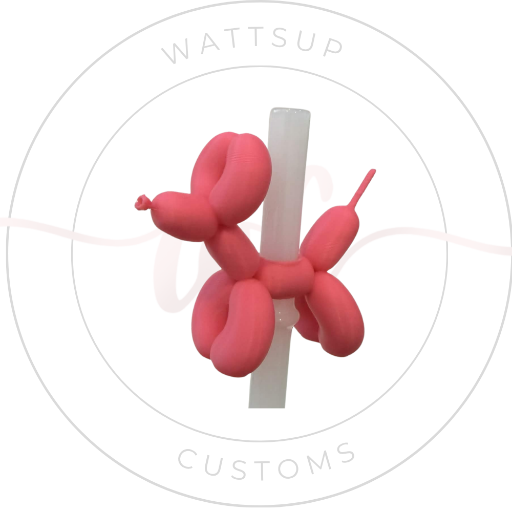 Balloon Dog Straw Charm - Wattsupcustoms