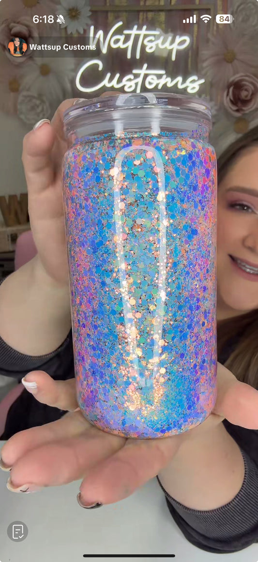 16oz Acrylic Slow Flow Peggy Mix with Cotton Candy