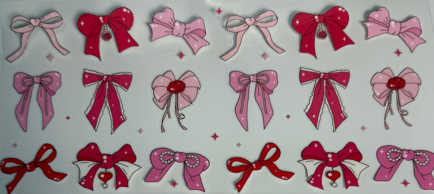Valentine pink and red bows