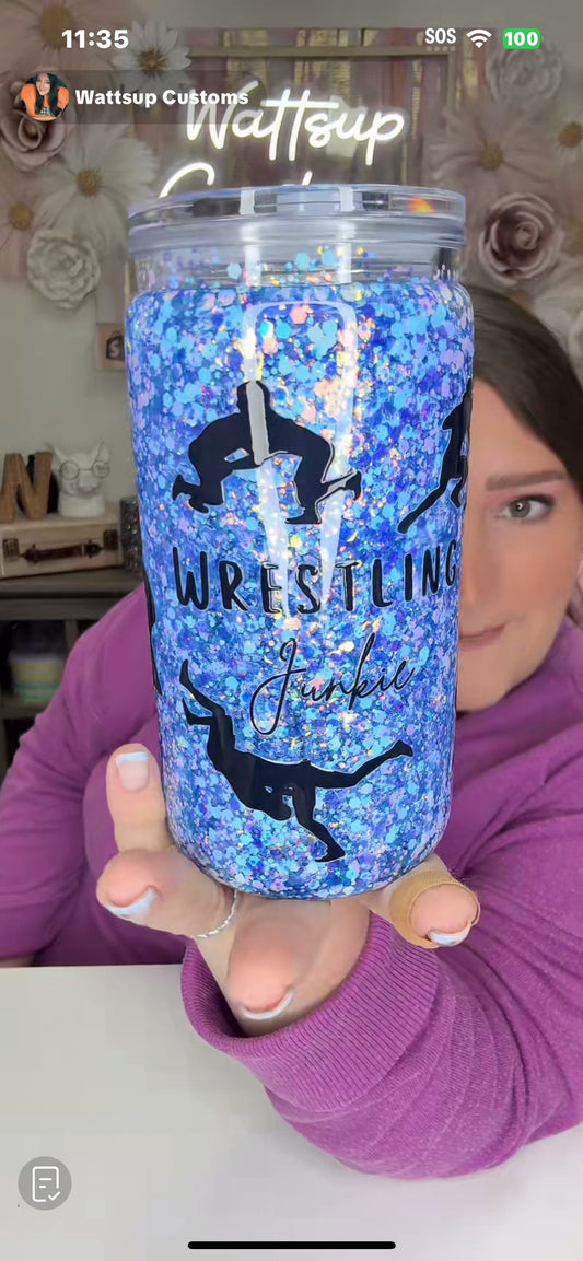 16oz Acrylic Slow Flow Creed & Glacier Wrestling decal