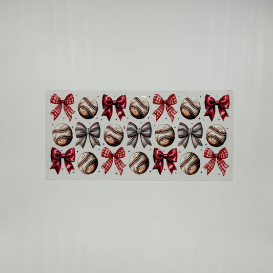 Baseball and Bows Pattern 2