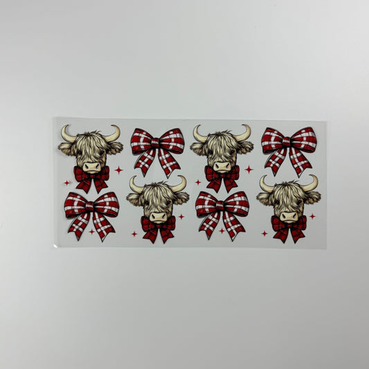 Christmas Highland with Plaid Bows