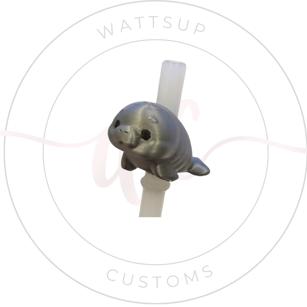 Manatee Straw Charm - Wattsupcustoms