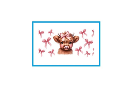 Highland Cow Pink Bows - Wattsupcustoms